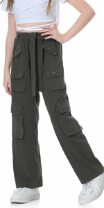 wide leg cargo pants for girls