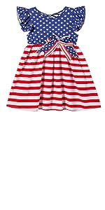 independence Day toddler dress Ruffle swing sundress girls'' American flag dress  Baby play dress