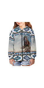 western horse kids hoodies