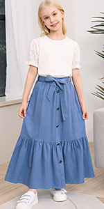 girl skirt blue