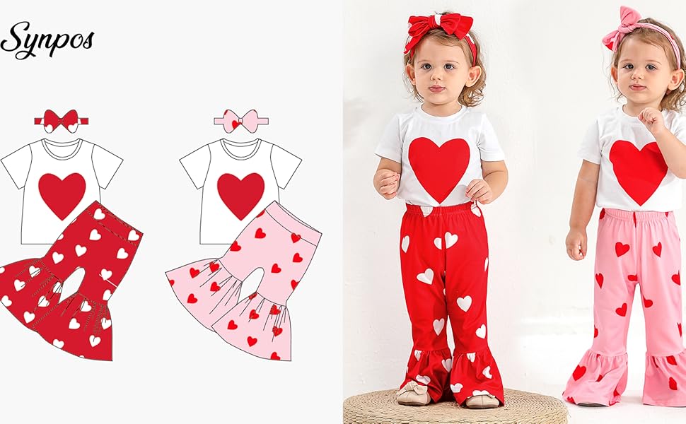 Infant Baby Girl Valentines Day Outfits Heart