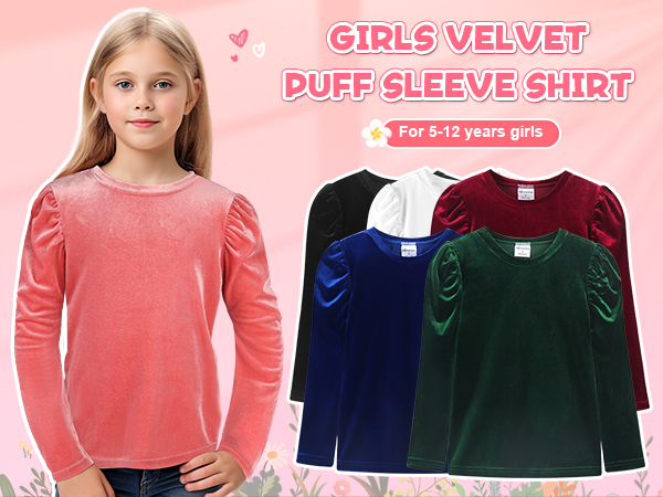 girls velvet shirt size