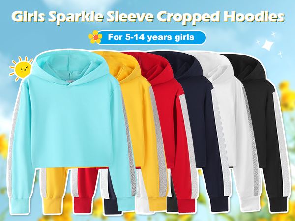 girls cropped hoodies crop tops size