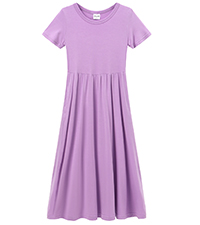 girls short sleeve maxi dress lavender