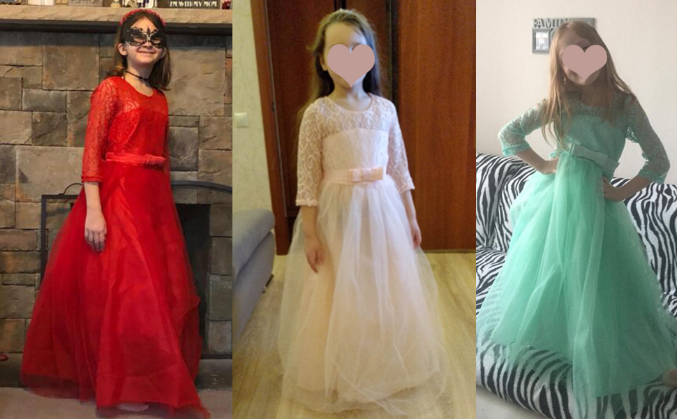 tulle long dress for girl