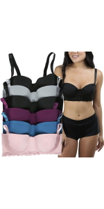 pack of six balconette bras