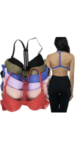 pack of six t back fashion bras