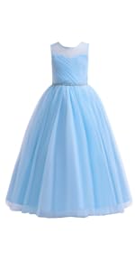 Flower Girl Wedding Dress Tulle 2555LL Blue