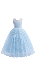 Full Lace Flower Girls Dress Blue