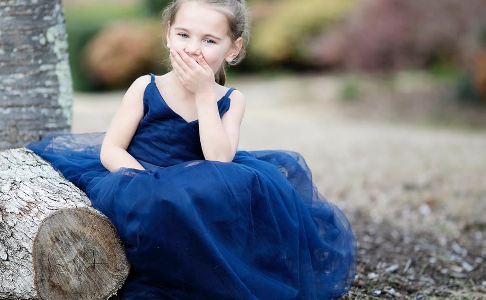 Flower Girls Spaghetti Strap Tulle Dress