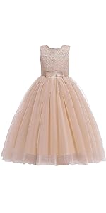 Flower Girls Dress Lace Gold 8548