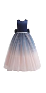 Flower Girls Satin Bridesmaid Dress V Open Back