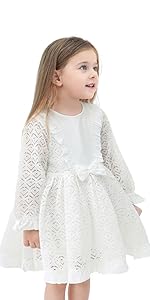 Lilax Girl Lace White Flower Girl Party Princess Boho Dress