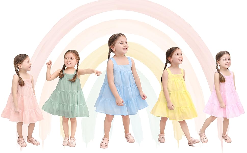 girls summer dress girls'' special occasion dresses beach dress girls sundress fancy blue yellow pink