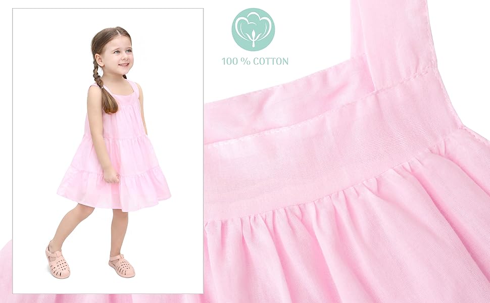 100% Cotton Toddler Summer Dress girls casual dress Algodón Vestido de verano para niños Vestido 