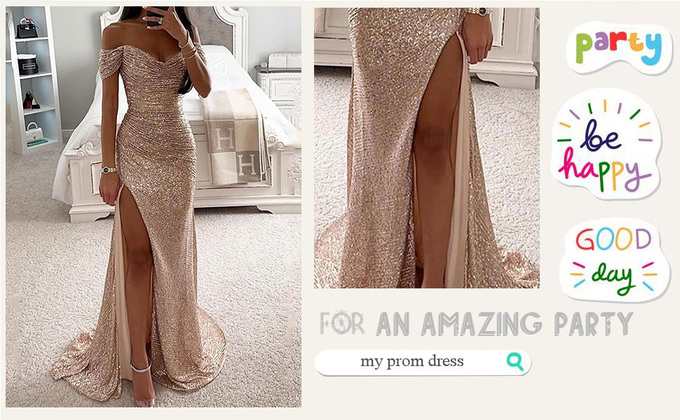 sparkly long dresses for women