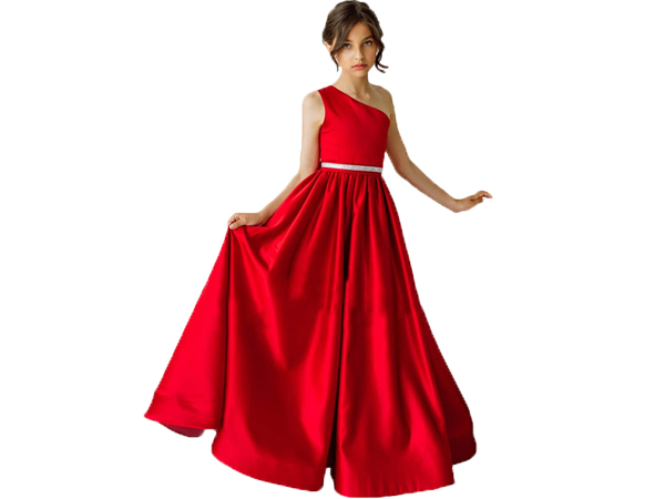 flower girl dress satin one shoulder flower girl dresses girls pageant dress