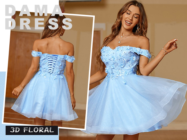 sky blue homecoming dresses for teens