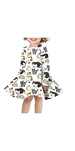 Cute Cat Long Sleeve Madi Dress