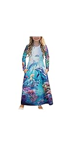 Dolphin Long Sleeve Maxi Dress