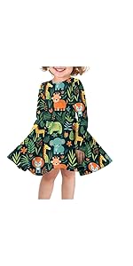 Jungle Animals Long Sleeve Dress