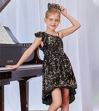 Girls one shoulder sequined dress