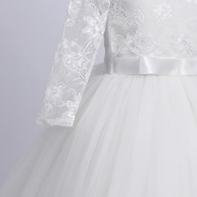 Girls White Lace Wedding Dress