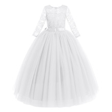 Girls White Lace Wedding Dress