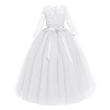 Girls White Lace Wedding Dress