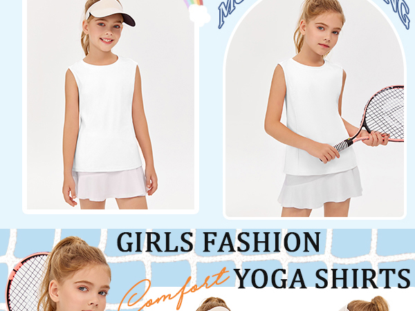 Girls Sleeveless Yoga Shirts