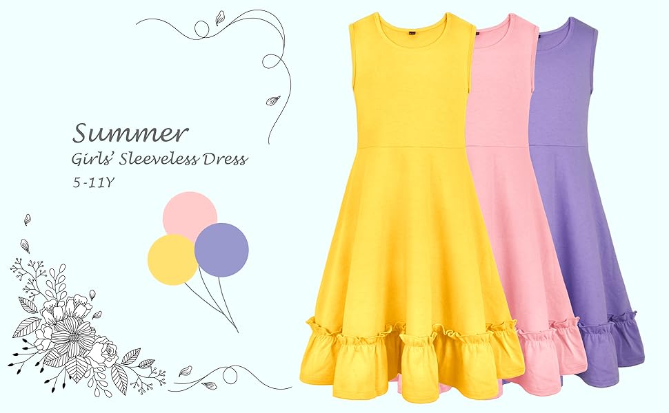 girls sleeveless summer dress