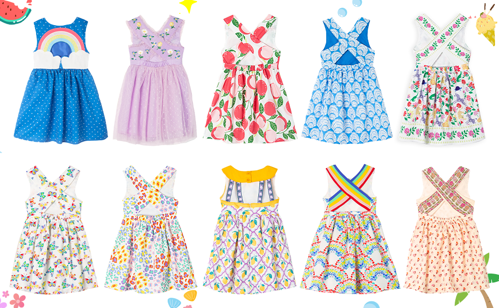 Toddler Girls Cross Back Dresses