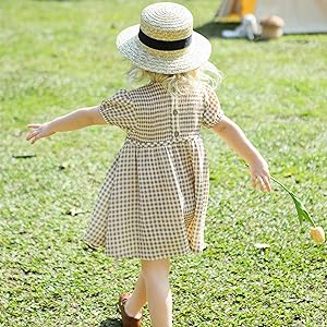 wood buttons smocking dress