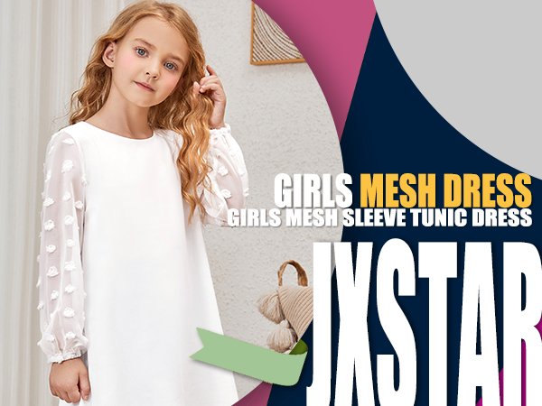 GIRLS MESH SLEEVE TUNIC DRESS