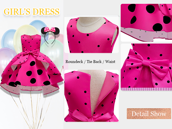 GIRLS POLKA DOT PARTY PRINCESS DRESS