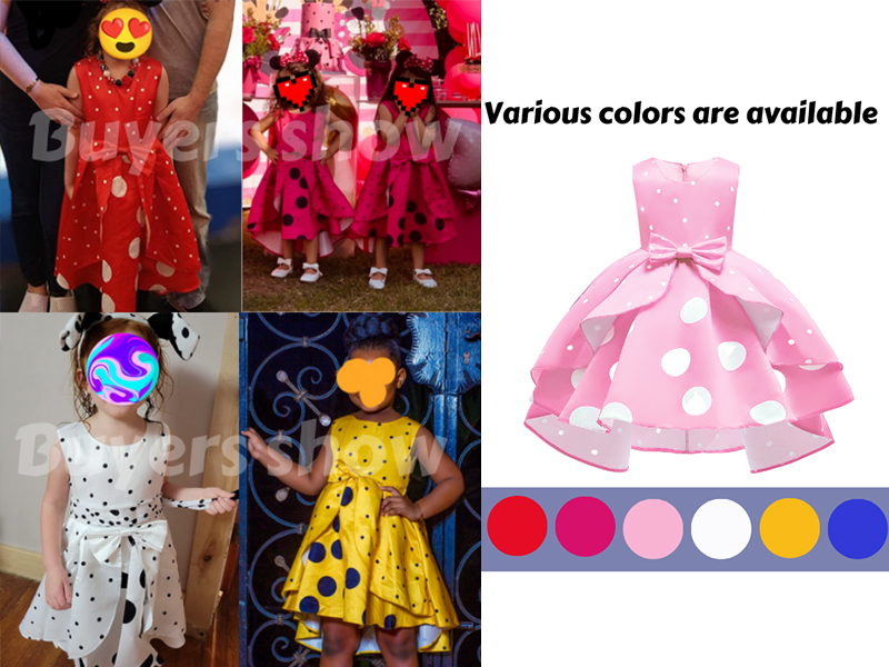 GIRLS POLKA DOT PARTY PRINCESS DRESS