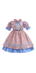 Kids Girls Lolita Princess Ruffle Lace Party Palace Casual Dress