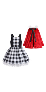 Kids Baby Girls Christmas Dress Sleeveless With Red Cloak Set Family Christmas Costumes