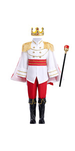 Prince Charming Costume Kids Boys Halloween Carnival Dress Up Fancy Cosplay Suits