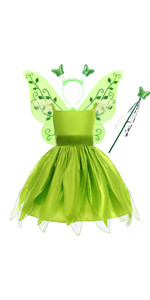 Kids Girl Fairy Princess Dress up Costume+Butterfly Wing Party Outfit Halloween Christmas Carnival