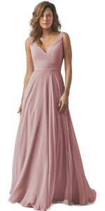 v neck bridesmaid dress