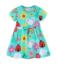 green ladybug rainbow dress