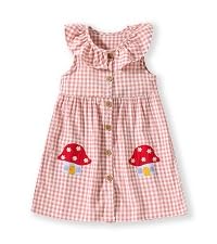 red checked mushroom dress