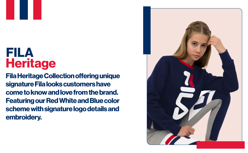 Fila Girls Fleece Pull-on Logo Active Sweatshirt