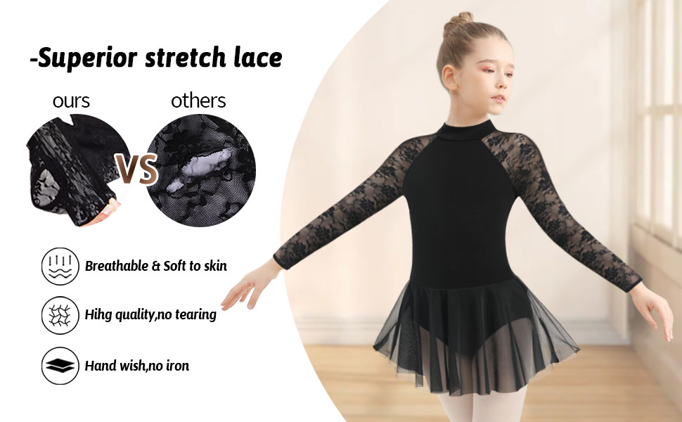 girls turtleneck dance leotard