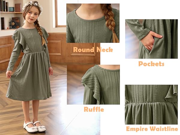 Girl''s Fall Knit Dress