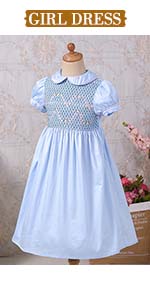 blue smocked dress