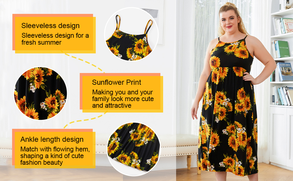 plus size mommy and me sunflower midi matching dresses