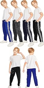 4 Pack Boys&#39; Athletic Sweatpants Boys&#39; Active Sweatpants