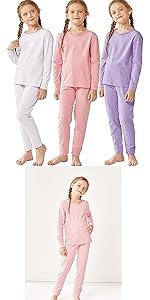 3 Sets Cotton Girls&amp;amp;#39; Thermal Underwear Set